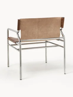 Sillones Pequeños|Sillones></noscript>Westwing Collection Sillón de cuero Dion Cuero marrón brillante, plateado