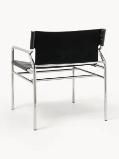 Sillones Pequeños|Sillones></noscript>Westwing Collection Sillón de cuero Dion Cuero negro brillante, plateado