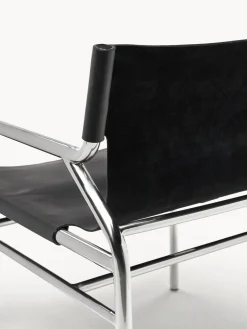 Sillones Pequeños|Sillones></noscript>Westwing Collection Sillón de cuero Dion Cuero negro brillante, plateado