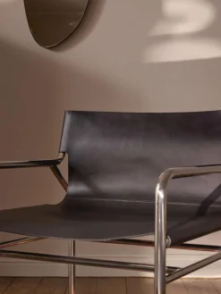 Sillones Pequeños|Sillones></noscript>Westwing Collection Sillón de cuero Dion Cuero negro brillante, plateado