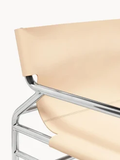 Sillones Pequeños|Sillones></noscript>Westwing Collection Sillón de cuero Dion Cuero beige claro brillante, plateado