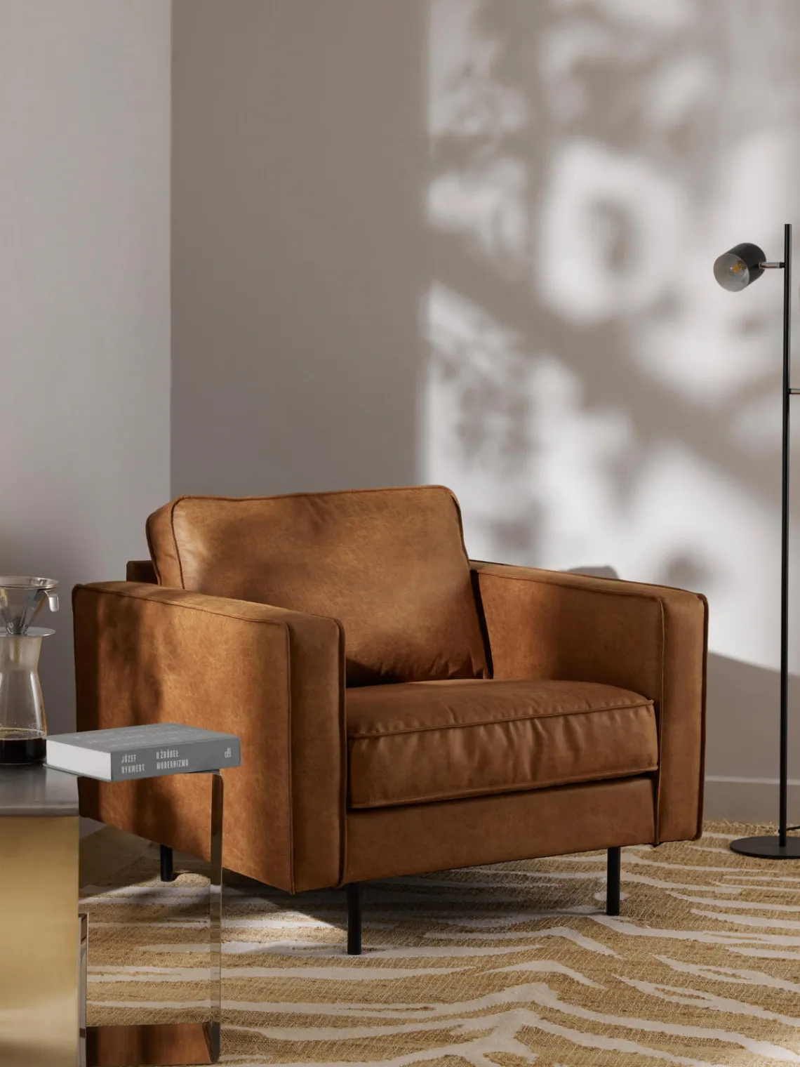 Butacas|Sillones>Westwing Collection Sillón de cuero reciclado Hunter Cuero marrón