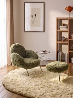 Hot Sillón de cuero sintética con patas de metal Luan Sillones Pequeños|Sillones