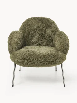 Hot Sillón de cuero sintética con patas de metal Luan Sillones Pequeños|Sillones