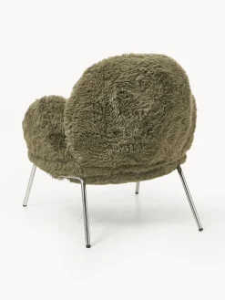 Hot Sillón de cuero sintética con patas de metal Luan Sillones Pequeños|Sillones