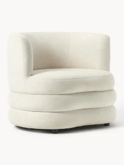 Butacas|Sillones>Westwing Collection Sillón de diseño Solomon Mezcla de lino blanco crema