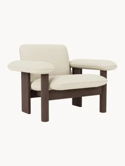 Sale Sillón de lana y madera de roble Brasilia Sillones Pequeños|Sillones