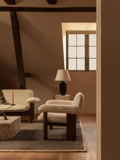 Sale Sillón de lana y madera de roble Brasilia Sillones Pequeños|Sillones