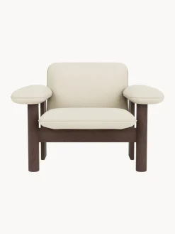 Sale Sillón de lana y madera de roble Brasilia Sillones Pequeños|Sillones