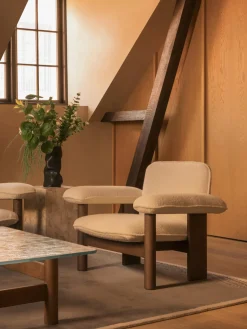 Sale Sillón de lana y madera de roble Brasilia Sillones Pequeños|Sillones