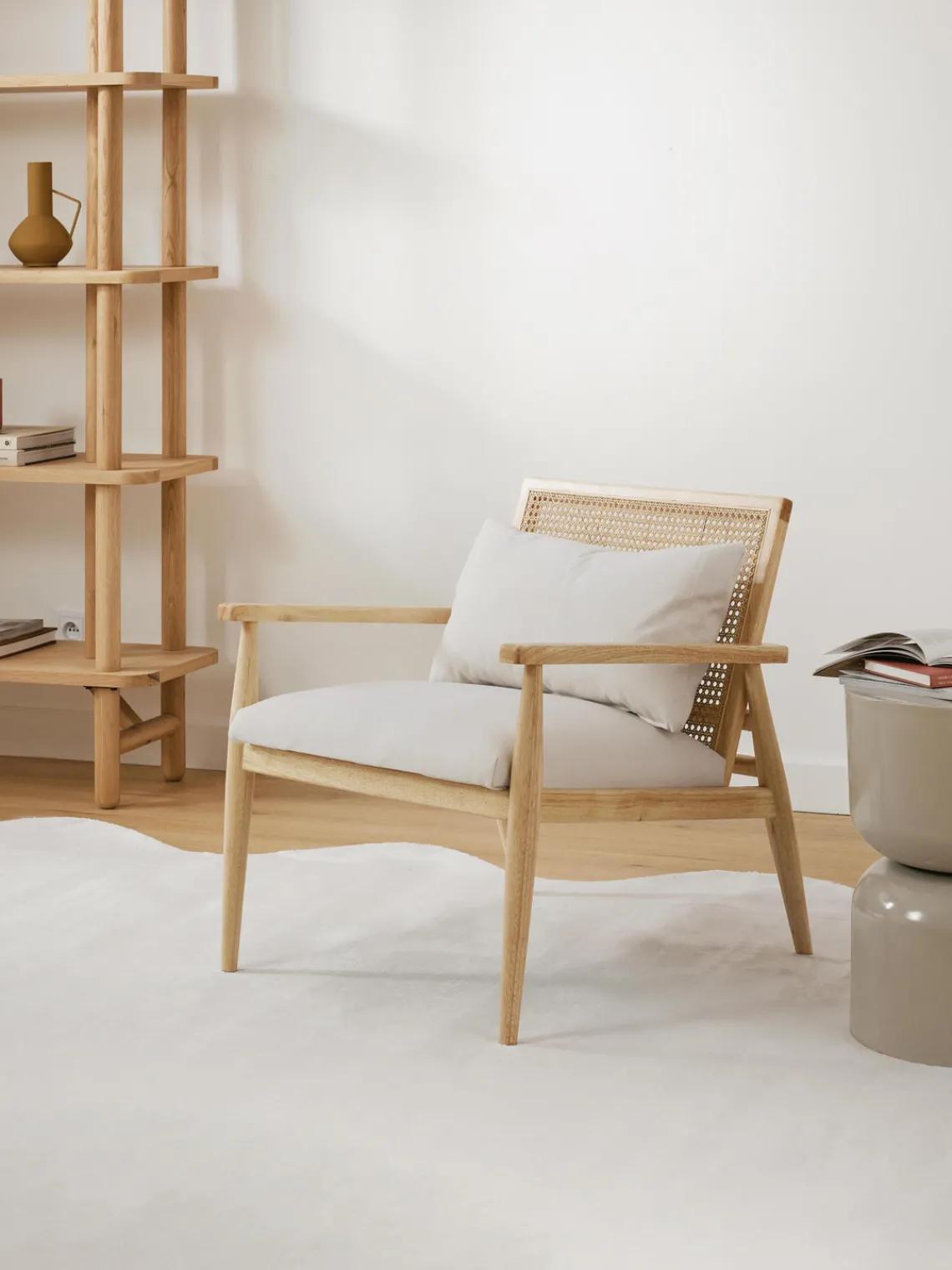 New Sillón de madera de caucho Manuell Sillones Pequeños|Sillones