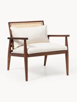 Clearance Sillón de madera de caucho Manuell Sillones Pequeños|Sillones