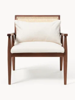 Clearance Sillón de madera de caucho Manuell Sillones Pequeños|Sillones