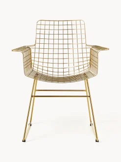 Clearance Sillón de metal Wire Sillas Con Reposabrazos|Sillas