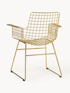 Clearance Sillón de metal Wire Sillas Con Reposabrazos|Sillas