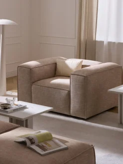 Butacas|Sillones>Westwing Collection Sillón de mezcla de lino Lennon Mezcla de lino rojo óxido