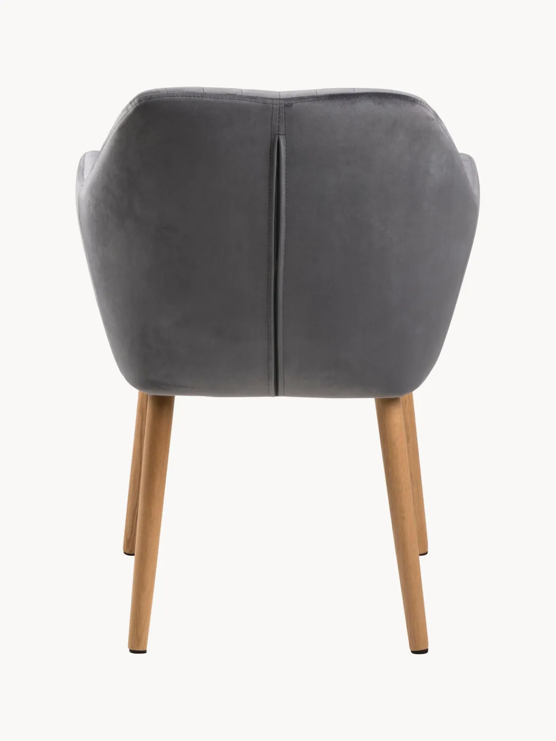 Sillón de terciopelo con patas de madera Emilia Sillas Con Reposabrazos|Sillas