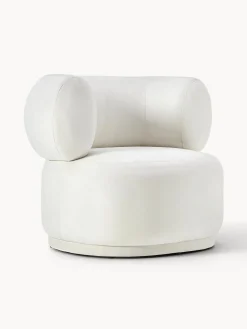 Sillones Pequeños|Sillones>Westwing Collection Sillón de terciopelo Cori Terciopelo blanco crema