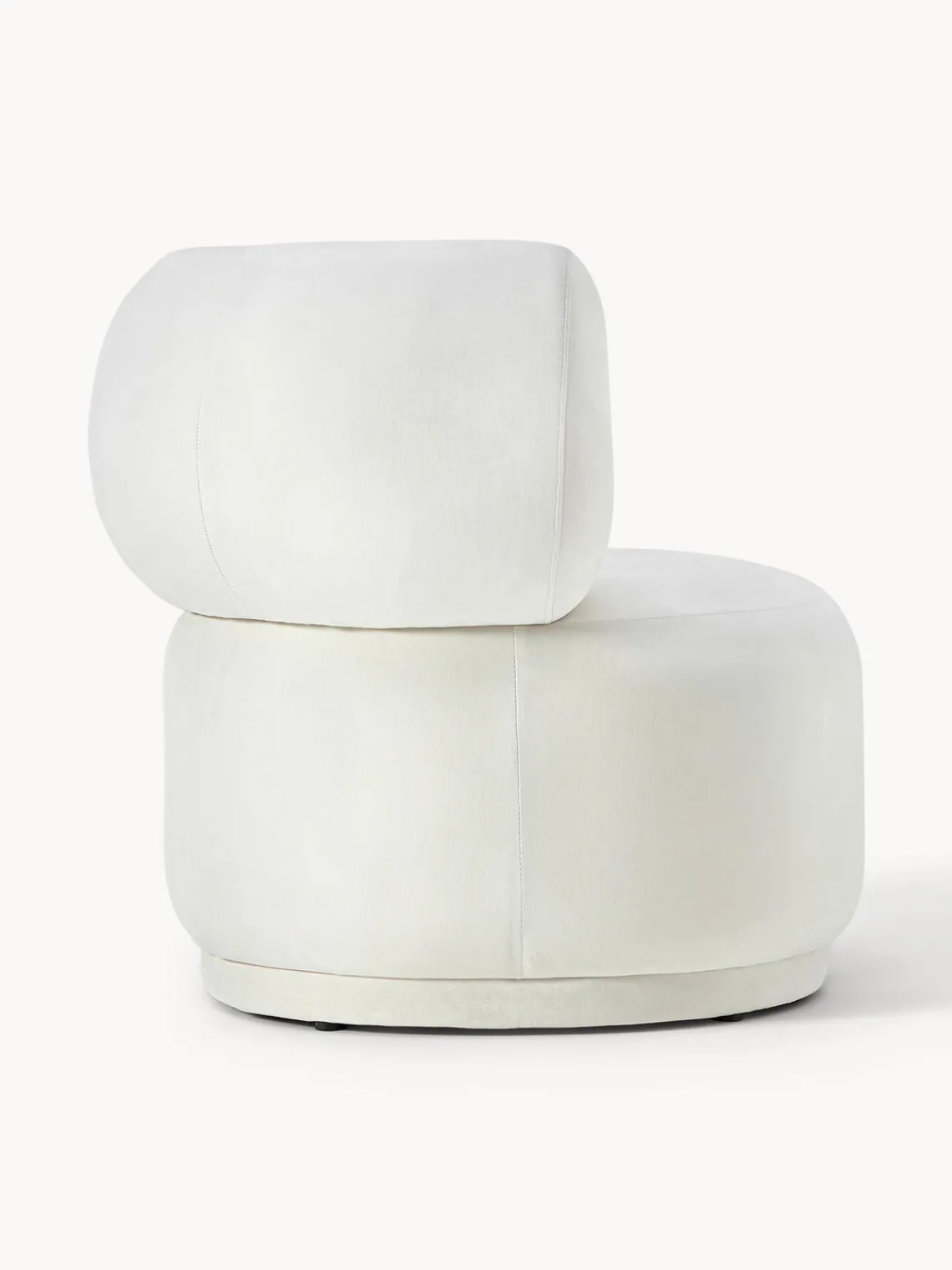 Sillones Pequeños|Sillones>Westwing Collection Sillón de terciopelo Cori Terciopelo blanco crema