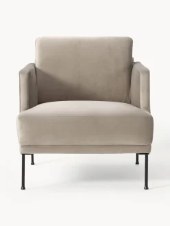Butacas|Sillones>Westwing Collection Sillón de terciopelo Fluente Terciopelo greige