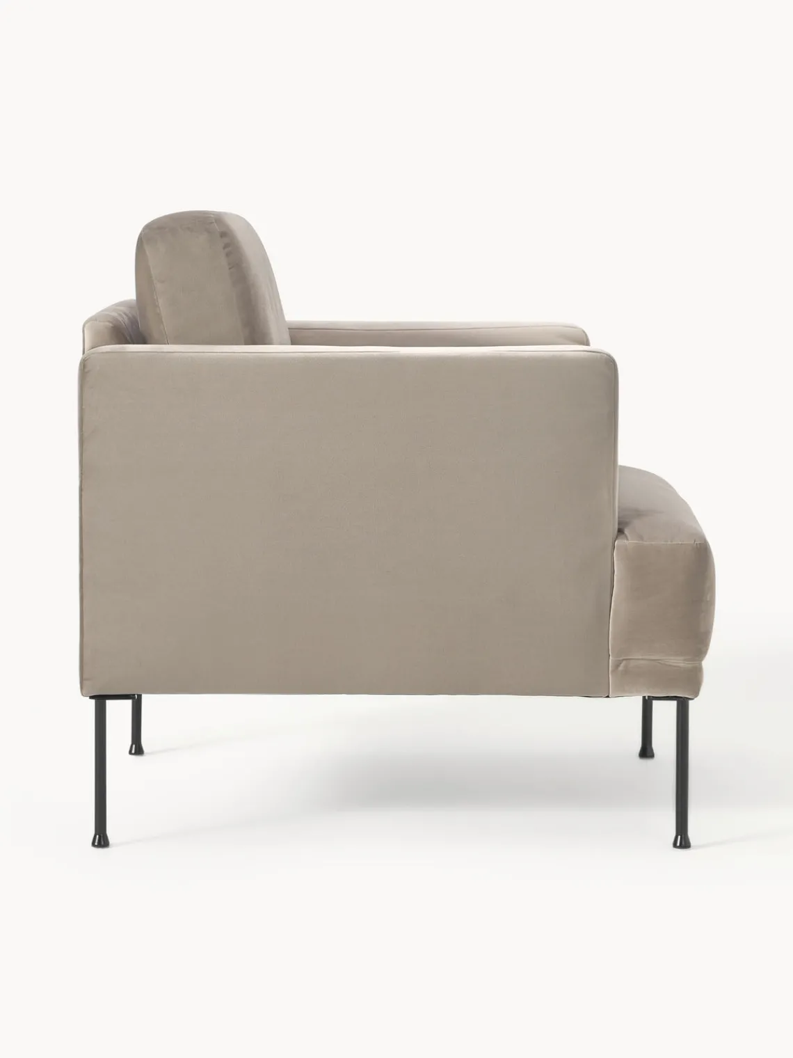 Butacas|Sillones>Westwing Collection Sillón de terciopelo Fluente Terciopelo greige