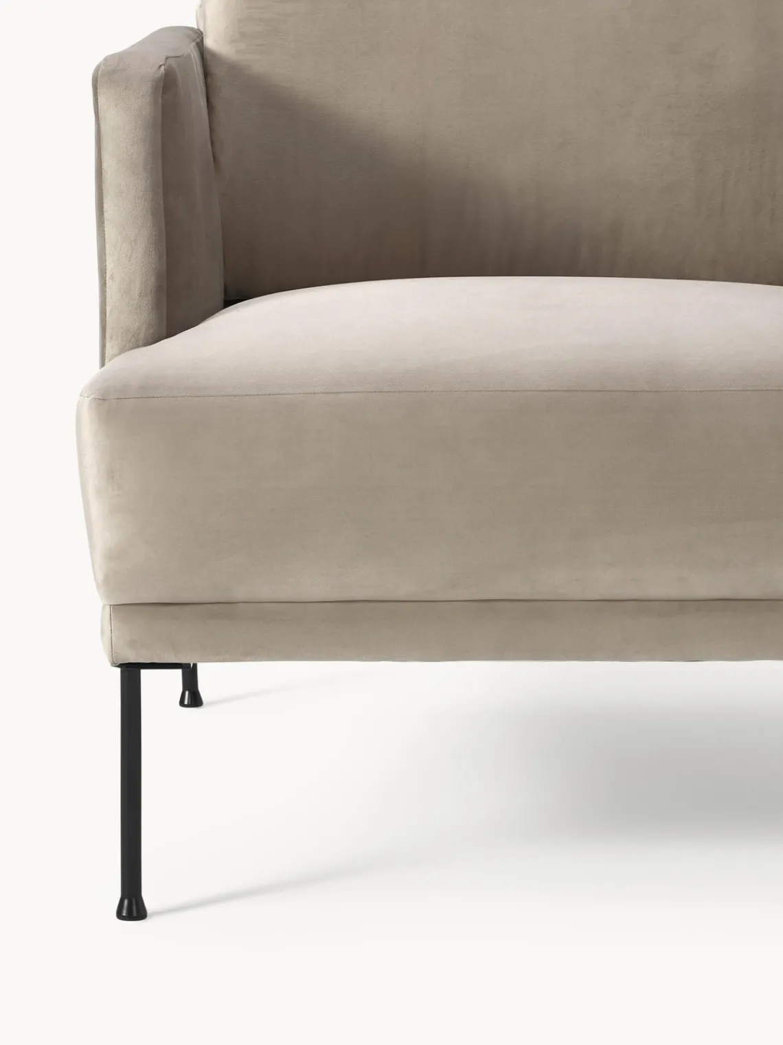 Butacas|Sillones>Westwing Collection Sillón de terciopelo Fluente Terciopelo greige