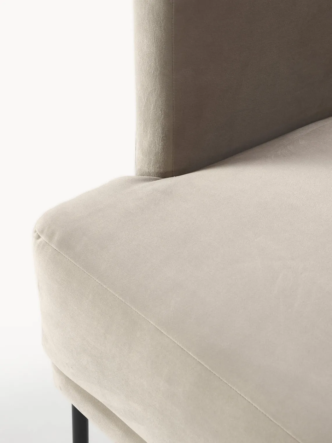 Butacas|Sillones>Westwing Collection Sillón de terciopelo Fluente Terciopelo greige