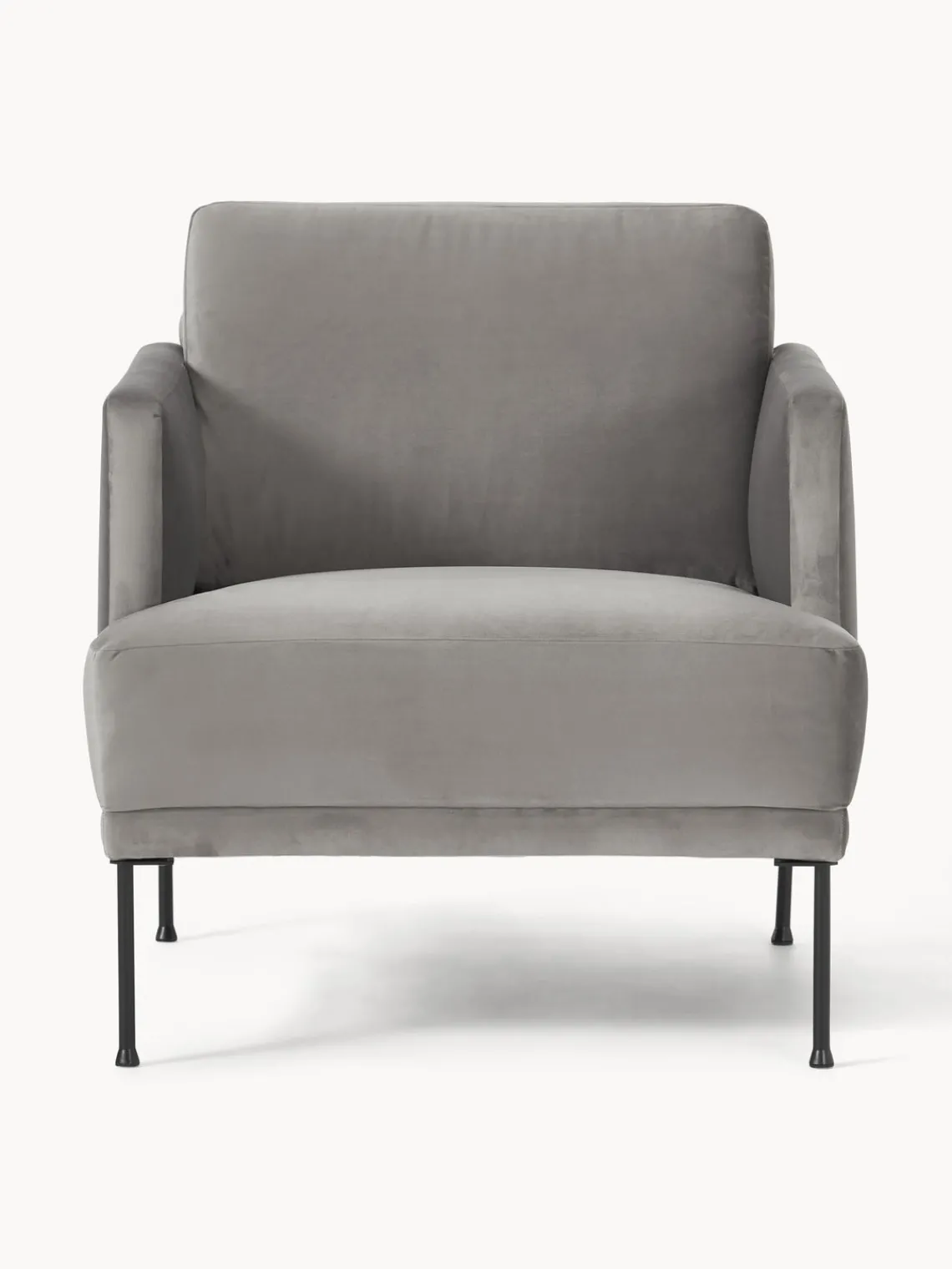 Butacas|Sillones>Westwing Collection Sillón de terciopelo Fluente Terciopelo gris