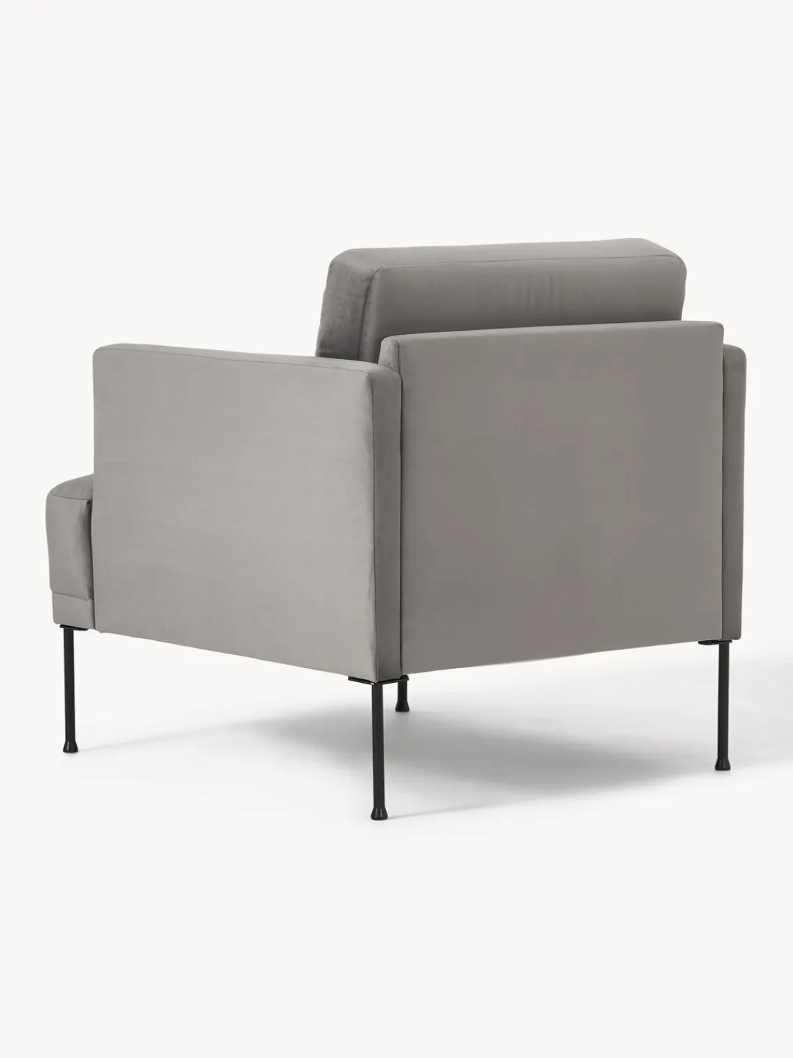 Butacas|Sillones>Westwing Collection Sillón de terciopelo Fluente Terciopelo gris