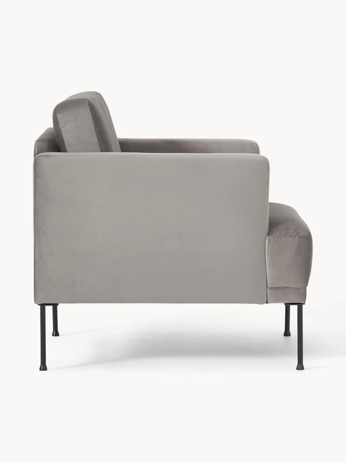 Butacas|Sillones>Westwing Collection Sillón de terciopelo Fluente Terciopelo gris