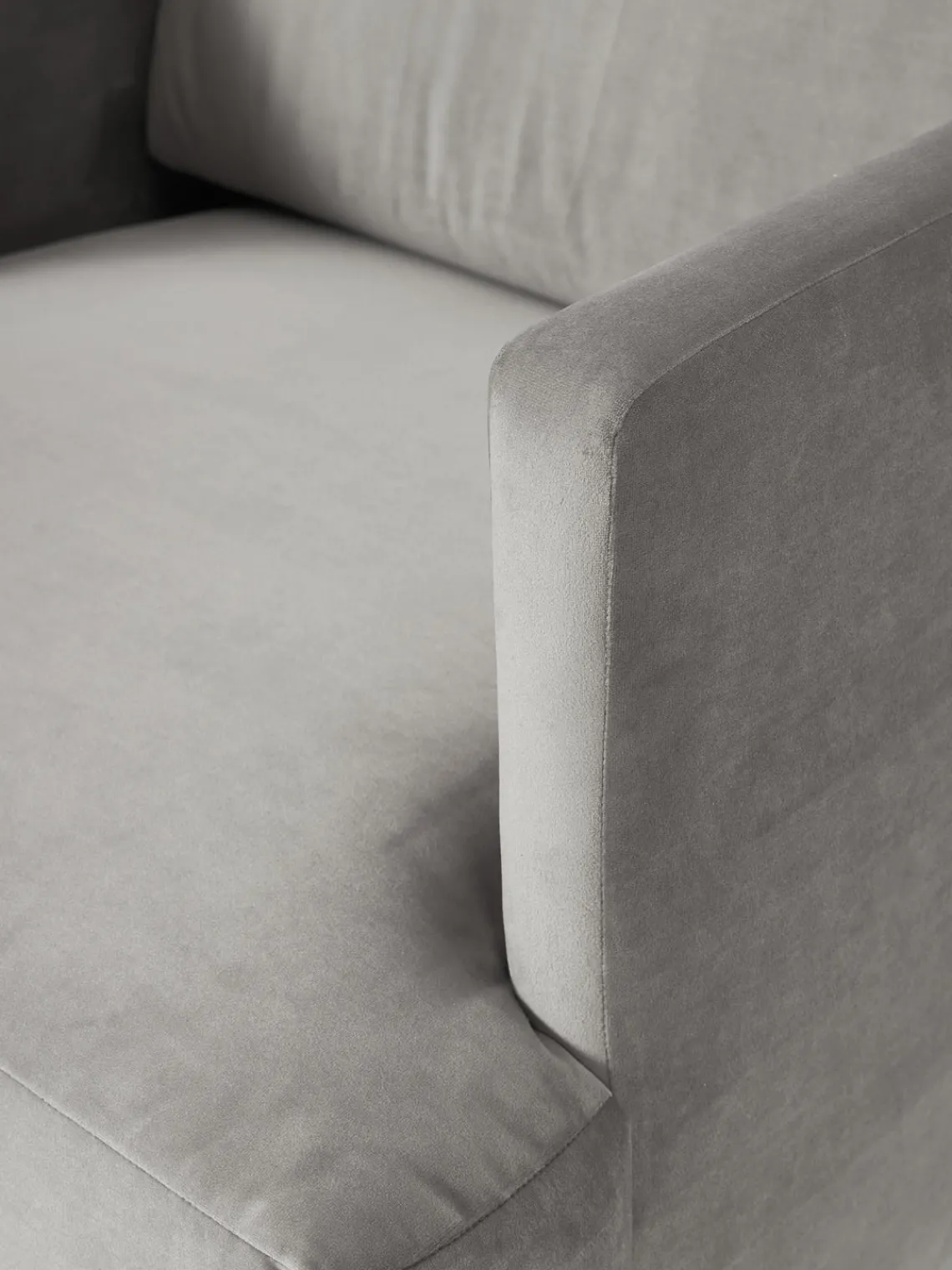 Butacas|Sillones>Westwing Collection Sillón de terciopelo Fluente Terciopelo gris