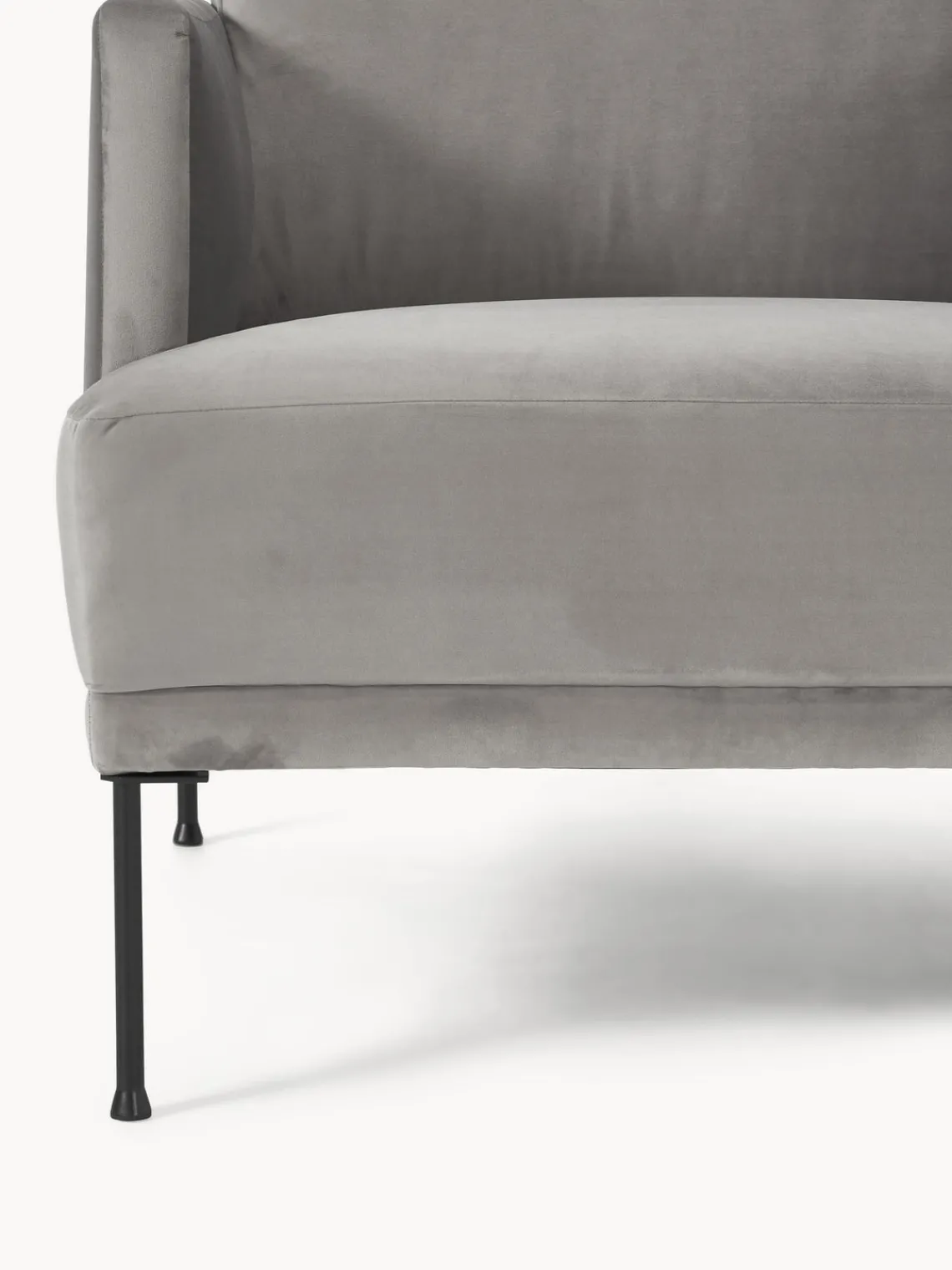 Butacas|Sillones>Westwing Collection Sillón de terciopelo Fluente Terciopelo gris