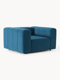 Butacas|Sillones>Westwing Collection Sillón de terciopelo Lena Terciopelo azul petróleo