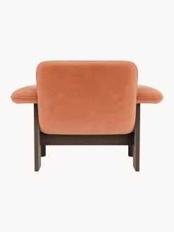 Sale Sillón de terciopelo y madera de roble Brasilia Sillones Pequeños|Sillones