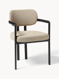 Sillas Con Reposabrazos|Sillas>Westwing Collection Sillón en tejido bouclé Adrien Bouclé beige, negro