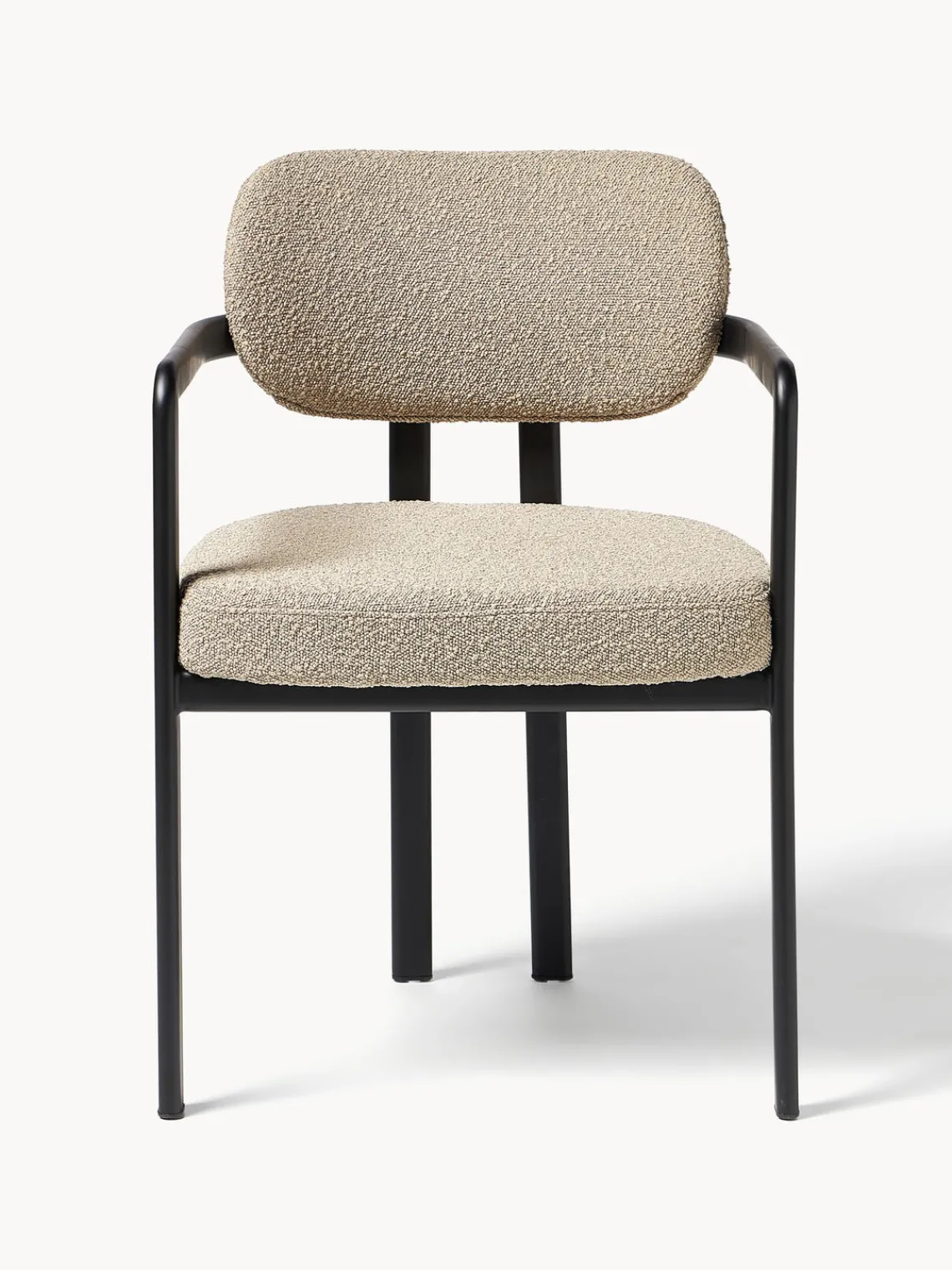 Sillas Con Reposabrazos|Sillas>Westwing Collection Sillón en tejido bouclé Adrien Bouclé beige, negro