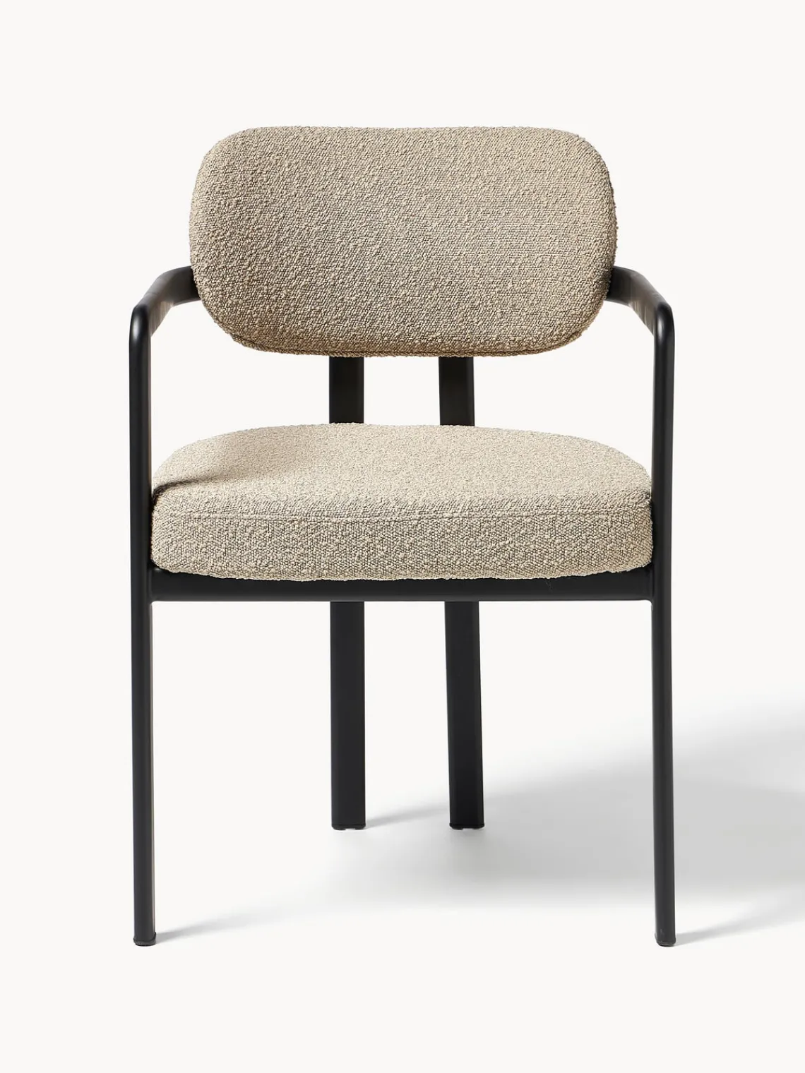 Sillas Con Reposabrazos|Sillas>Westwing Collection Sillón en tejido bouclé Adrien Bouclé beige, negro