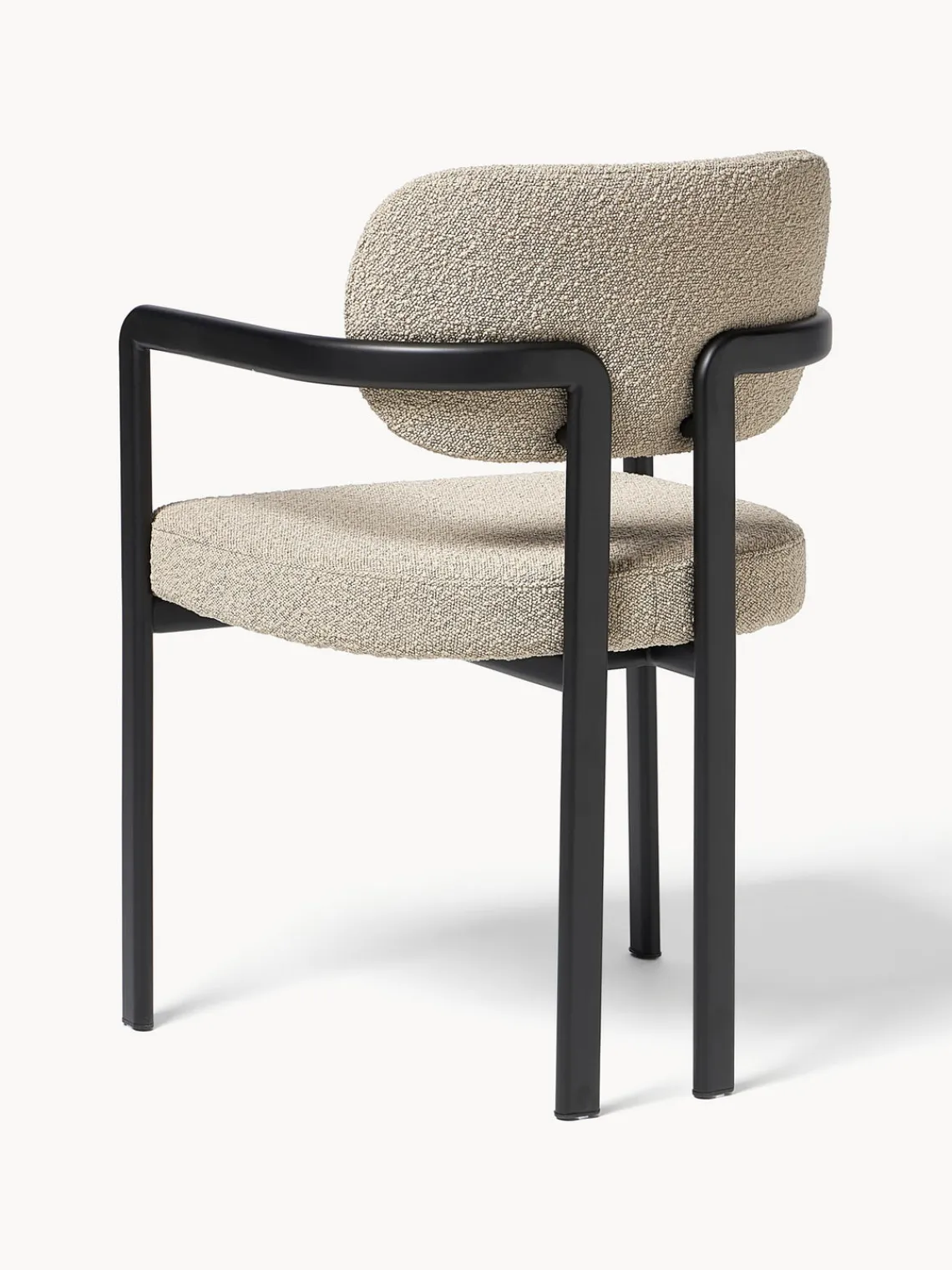 Sillas Con Reposabrazos|Sillas>Westwing Collection Sillón en tejido bouclé Adrien Bouclé beige, negro