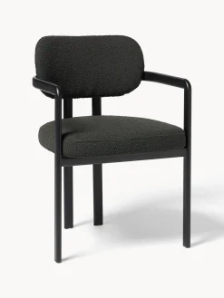 Clearance Sillón en tejido bouclé Adrien Sillas Con Reposabrazos|Sillas