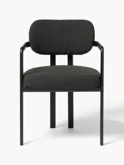 Clearance Sillón en tejido bouclé Adrien Sillas Con Reposabrazos|Sillas