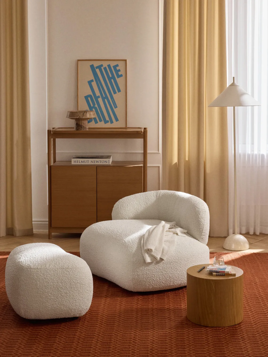 Butacas|Sillones>Westwing Collection Sillón en tejido bouclé Alba Bouclé blanco Off White