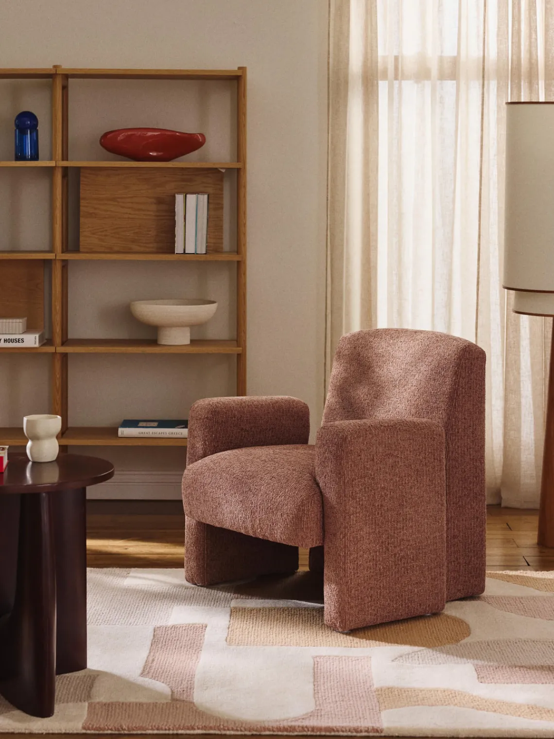 New Sillón en tejido bouclé Aven Sillones Pequeños|Sillones