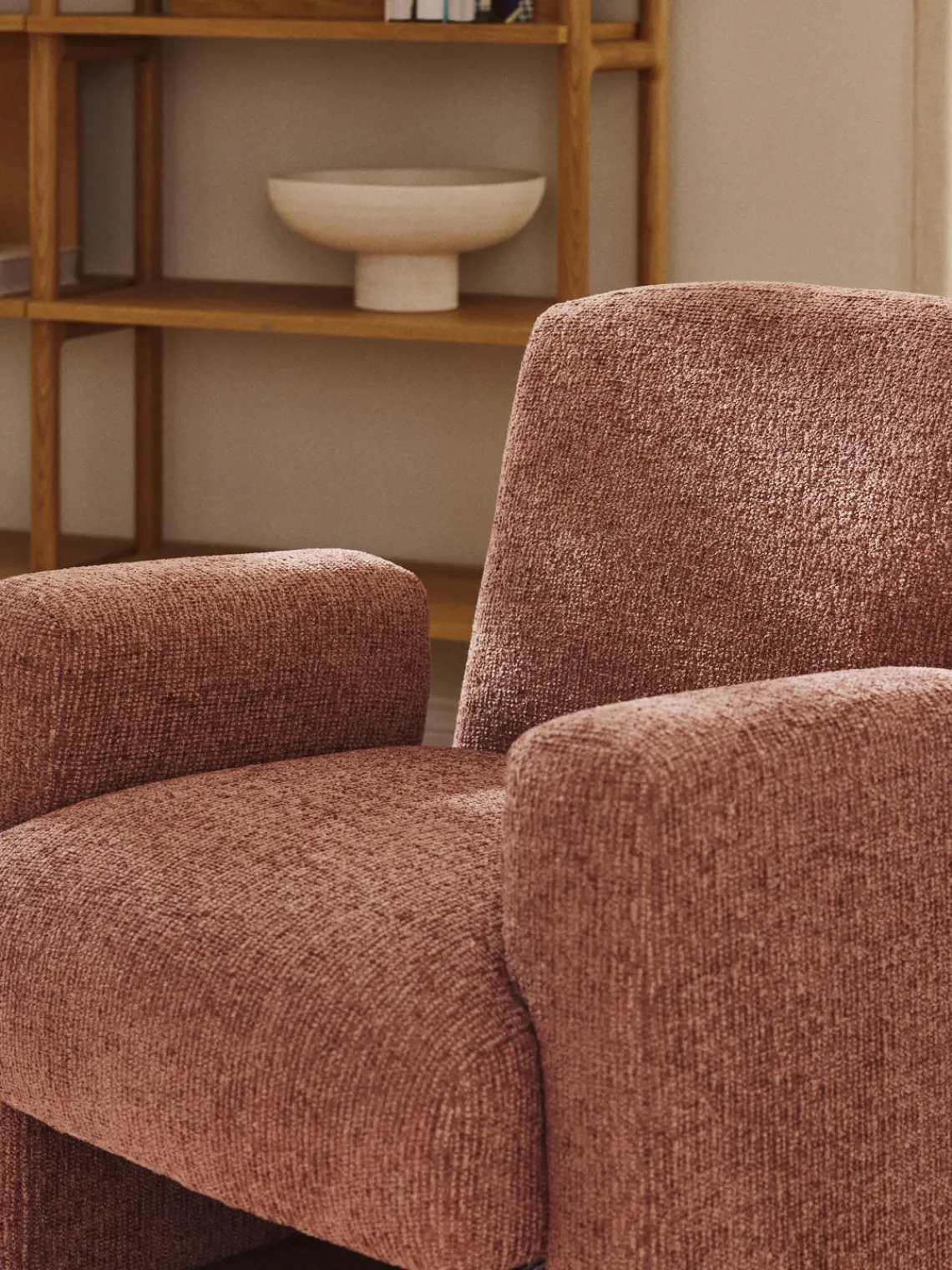 New Sillón en tejido bouclé Aven Sillones Pequeños|Sillones