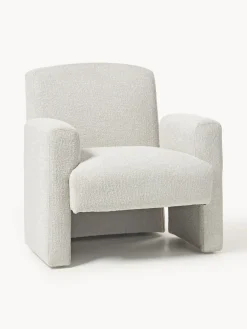 Clearance Sillón en tejido bouclé Aven Sillones Pequeños|Sillones