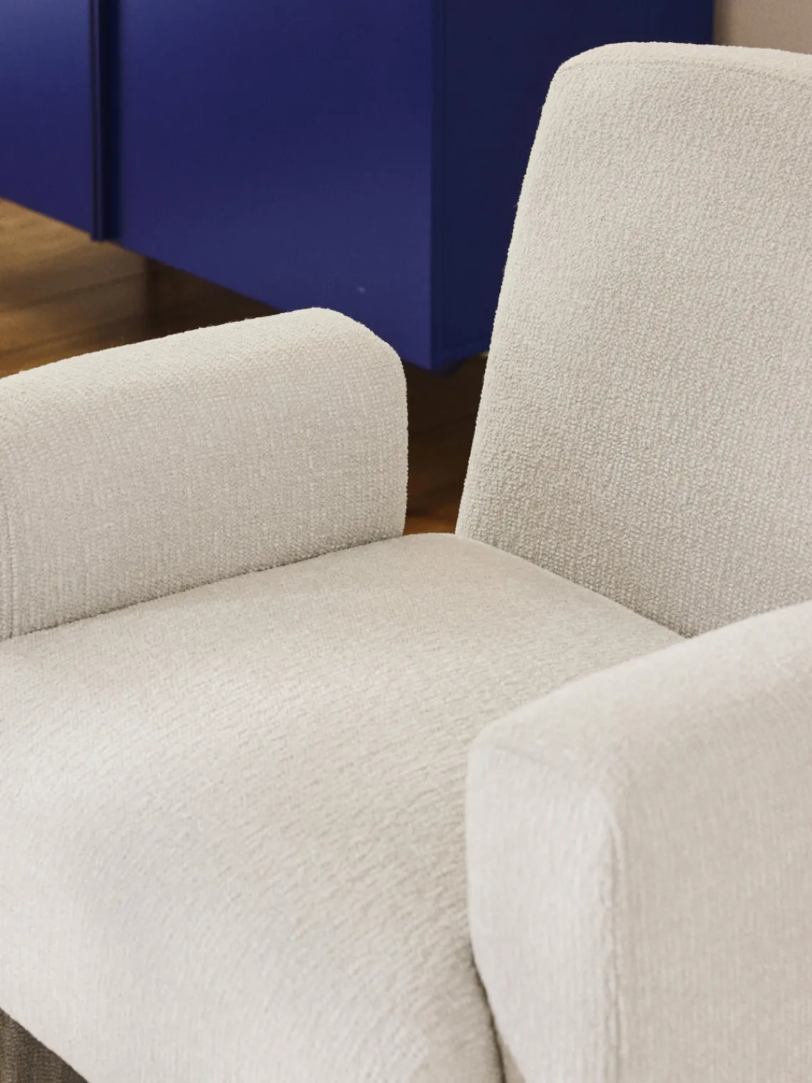 Clearance Sillón en tejido bouclé Aven Sillones Pequeños|Sillones