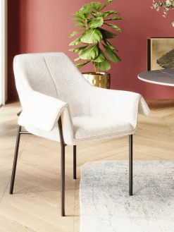 Sillas Con Reposabrazos|Sillas>Kare Design Sillón en tejido bouclé Bess Bouclé blanco Off White, negro