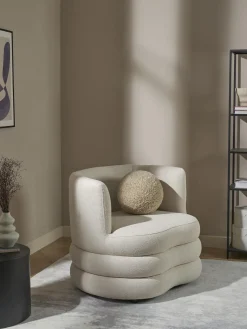 Butacas|Sillones>Westwing Collection Sillón en tejido bouclé de diseño Solomon Bouclé blanco crema