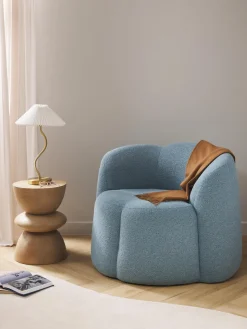 Best Sillón en tejido bouclé Fleur Sillones Pequeños|Sillones