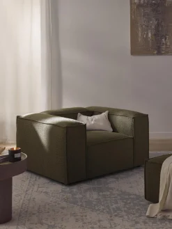 Butacas|Sillones>Westwing Collection Sillón en tejido bouclé Lennon Bouclé verde oliva