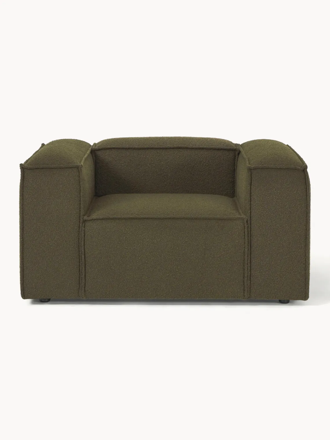 Butacas|Sillones>Westwing Collection Sillón en tejido bouclé Lennon Bouclé verde oliva